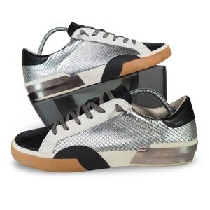 Dolce Vita Zina Sneakers Women Size 9 Black Silver Metallic Casual Low Top Shoes